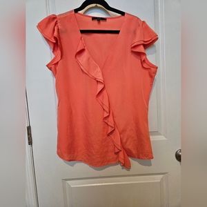 Alex Marie coral ruffled shirt